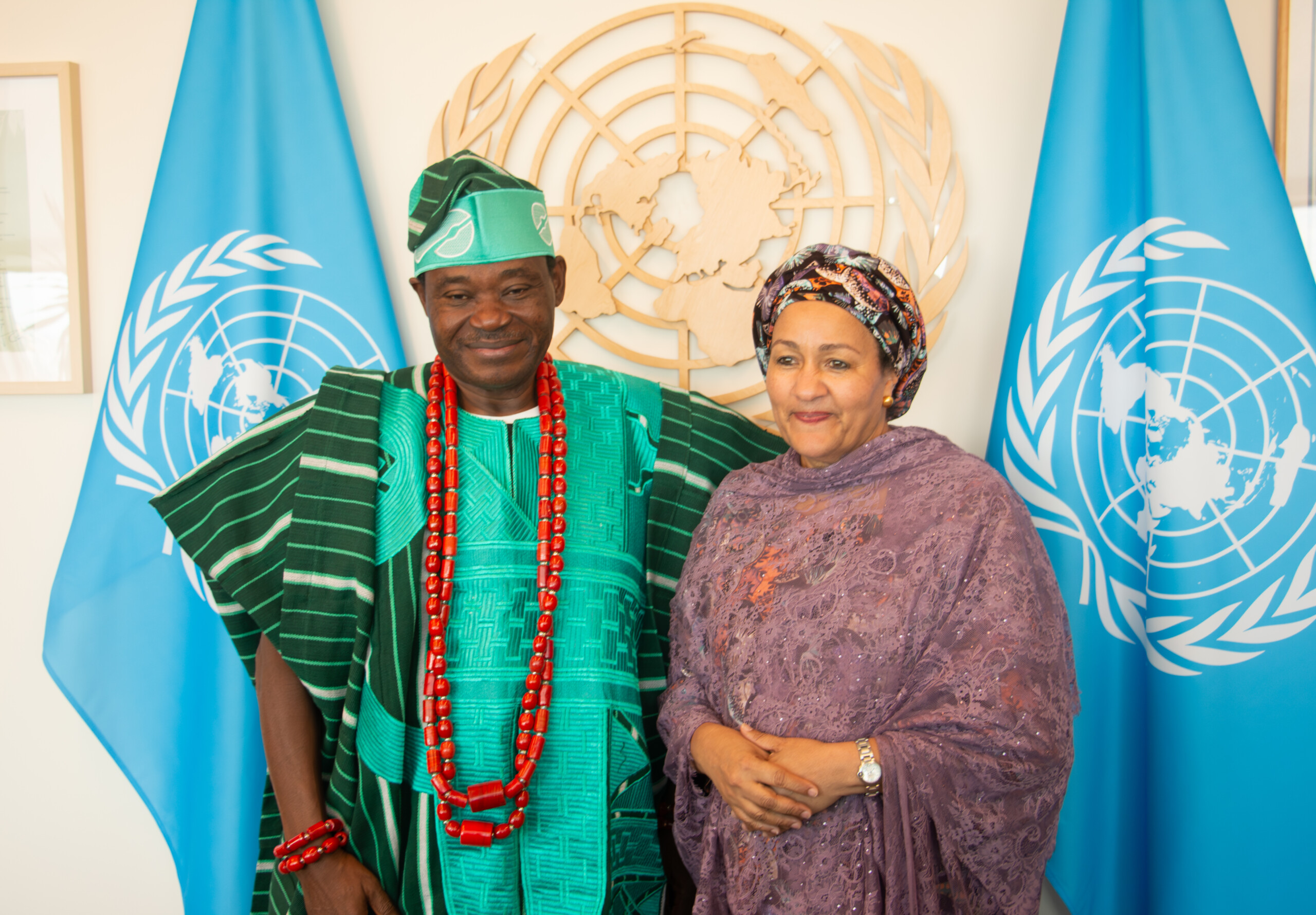 H. E. Senator Ibrahim F. Jimoh, CFR, Ambassador Extraordinary and Plenipotentiary and Permanent Representative of Nigeria to UN with Deputy United Nations Secretary General, H. E. Amina J. Mohammed at his Presentation of Credentials